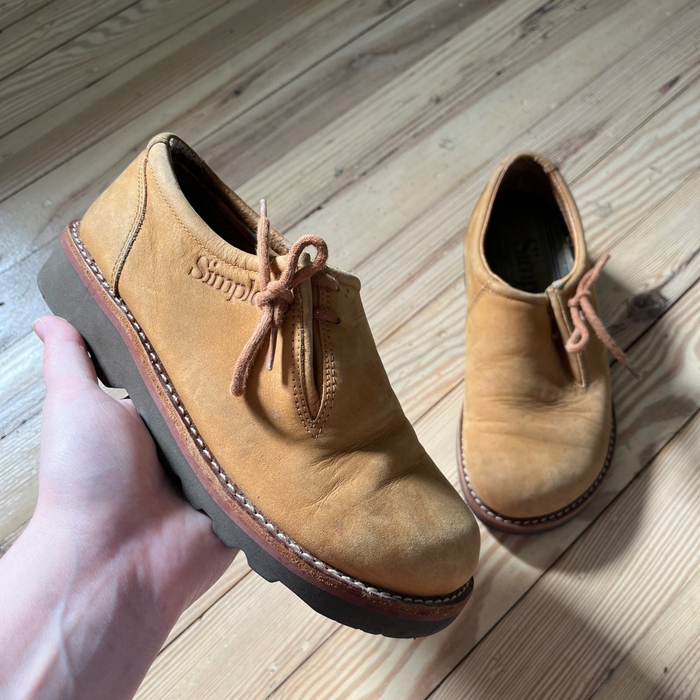 Simple Sven 2020 Leather Oxford Shoes Womens 5 Tan Rugged Platform Lug Sole